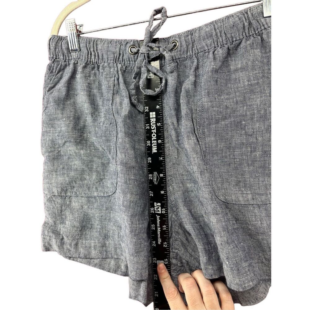 C&C California  Women's Linen Drawstring Shorts Blue Large - Picture 7 of 9